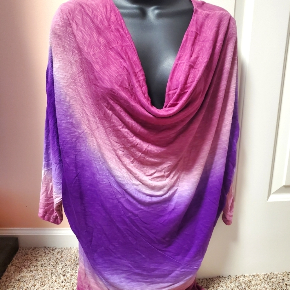 VENUS Cowl Neck Ombre Tunic NWT